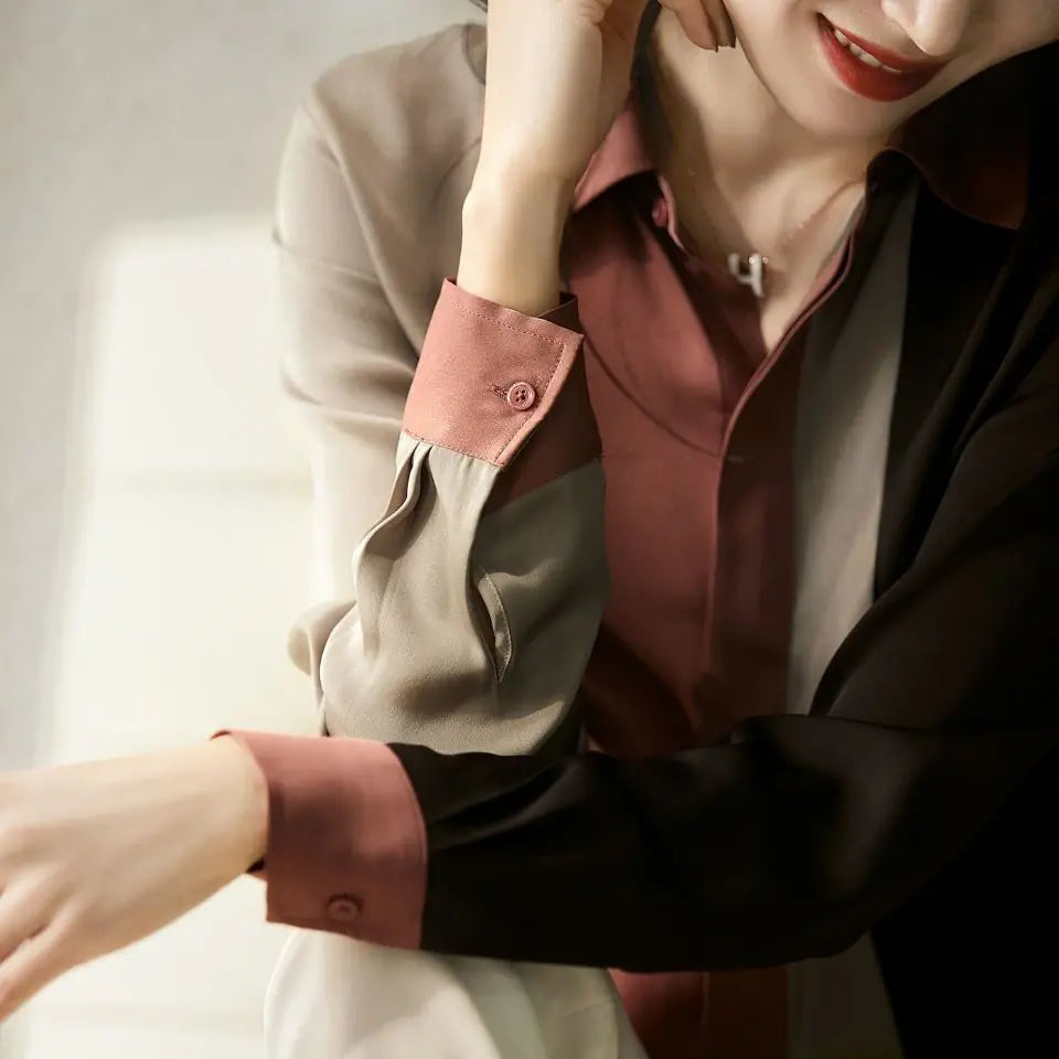 Spring Chiffon Stripe Office Women's Long Sleeve Blouse