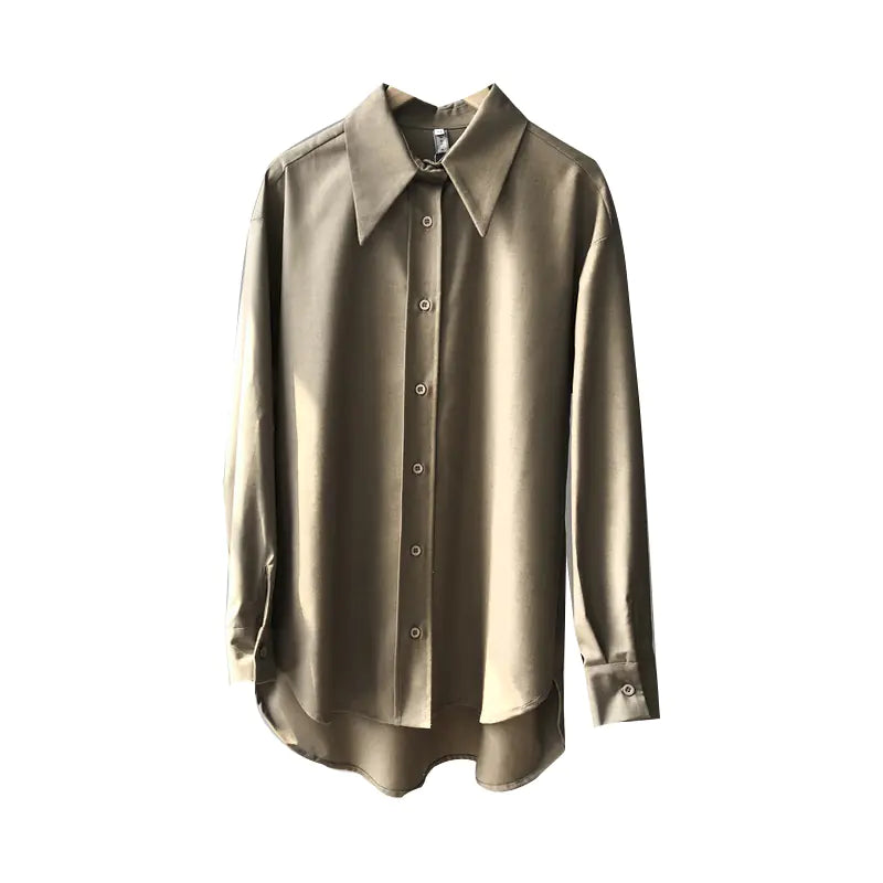 Casual Solid Color Long Sleeve Blouse