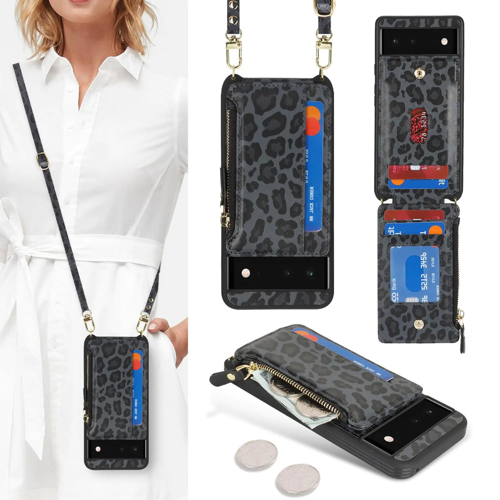 Cavor for Google Pixel 6 Case Wallet,Phone Case Crossbody with Strap