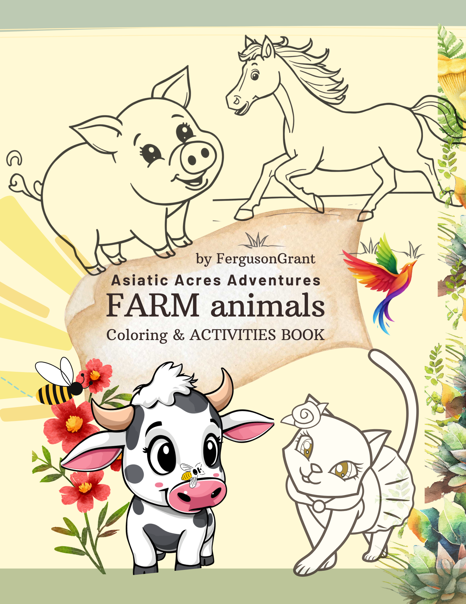 Asiatic Acres Adventures  Farm Animals coloring and activity series
