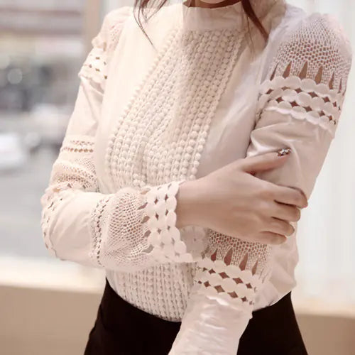 Elegant Lace Blouse with Decorative Sleeves