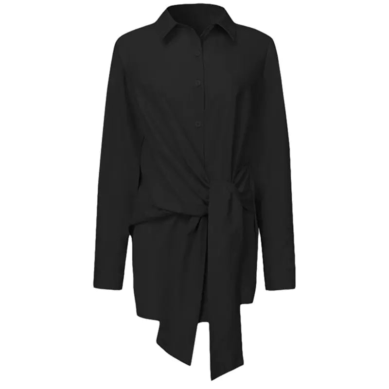 Elegant Long Sleeve Casual Strap Blouse for Spring and Summer