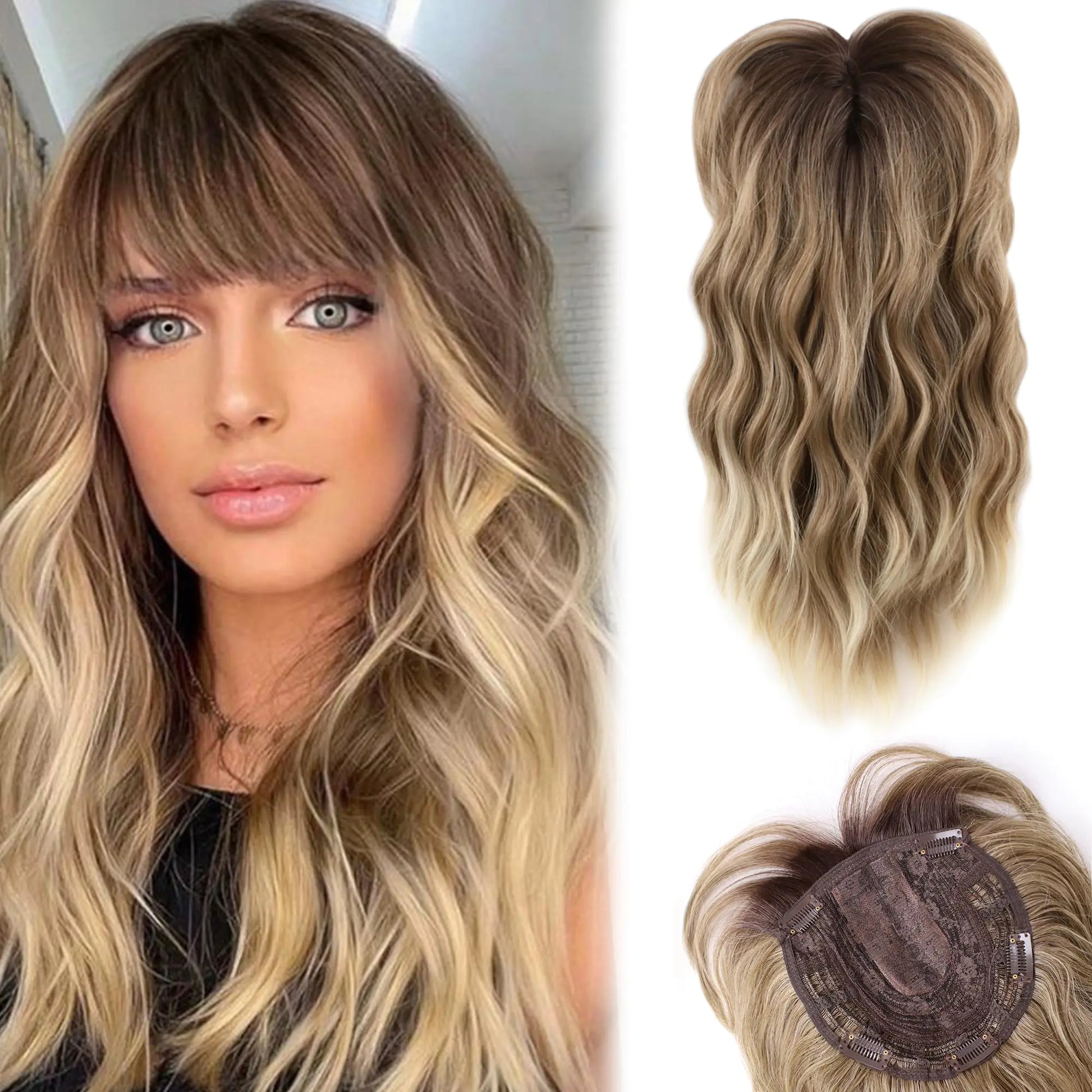 Hair Toppers for Women with Thinning Hair 18inch Long Wavy Hair Pieces