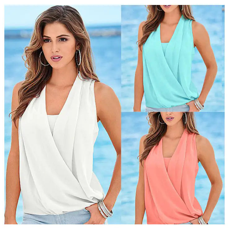 Day To  Evening Sheer Crossover Blouse